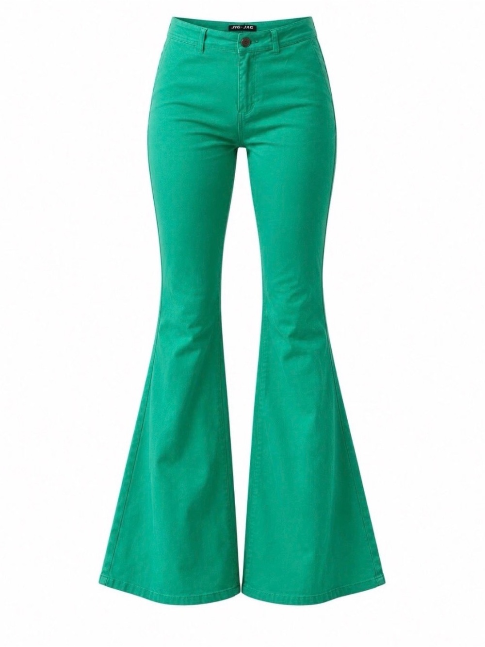 NWT JC&JQ Jeans Green Extreme Bell Bottom Flare Pants High Waist Womens Small